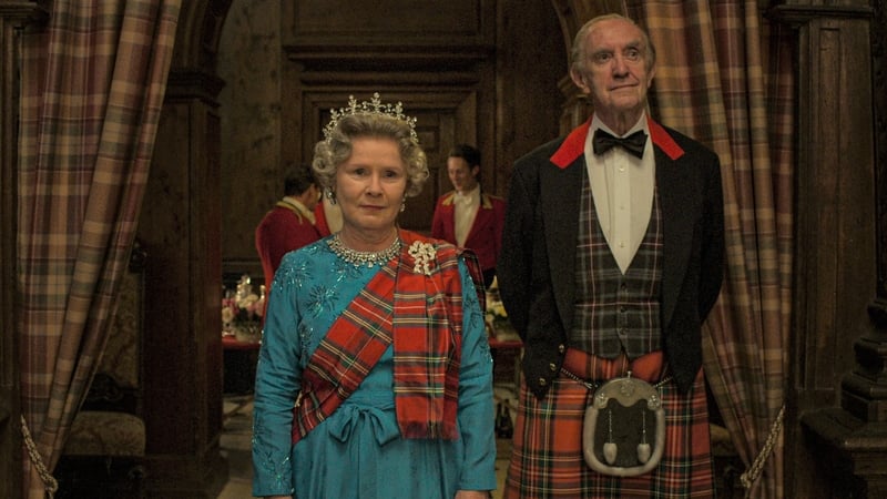 Imelda Staunton and Jonathan Pryce as Queen Elizabeth and Prince Philip in season five of The Crown
