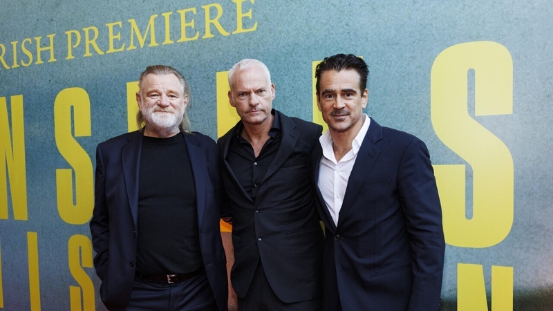 Brendan Gleeson, writer-director Martin McDonagh and Colin Farrell [All pics: Andres Poveda]