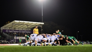 Both packs hunker down at scrum-time at the Sportsground