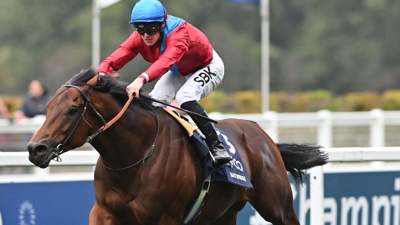 Richard Kingscote rides Bay Bridge to victory in the Champion Stakes