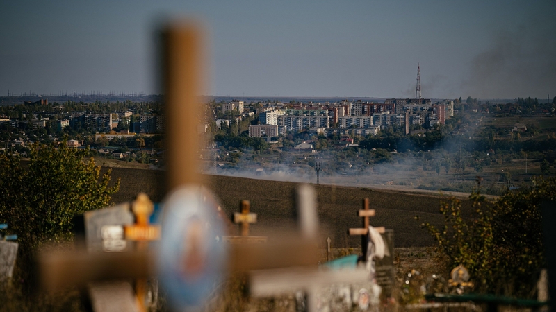 Smoke spreads up near the town of Bakhmut, amid the Russian invasion of Ukraine