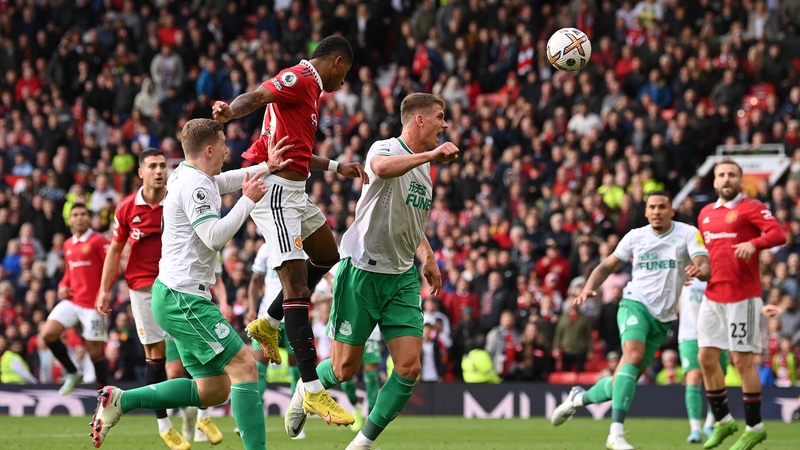 Marcus Rashford has an effort on goal