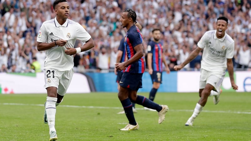 Rodrygo celebrates making it 3-1 to Real Madrid