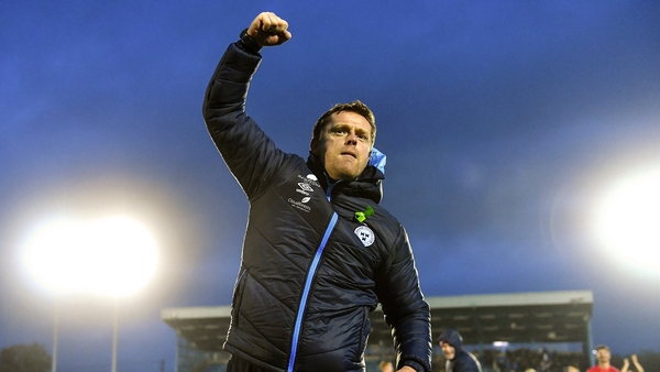 Damian Duff celebrates after Shelbourne's win