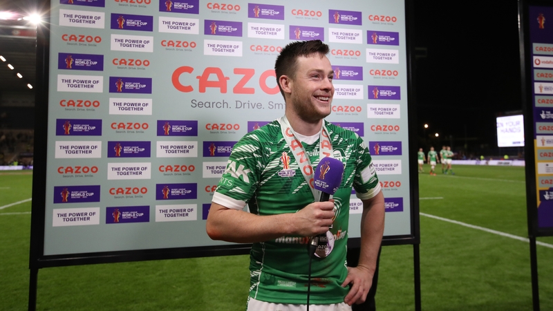 Luke Keary speaking after the game in Leeds