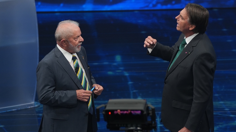 Luiz Inacio Lula da Silva, left and Jair Bolsonaro, candidates for the presidency of Brazil