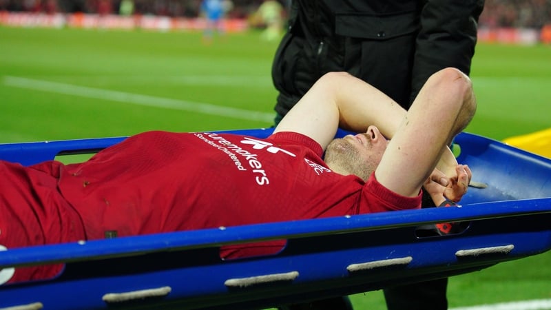 A distraught Diogo Jota was stretchered off against Manchester City