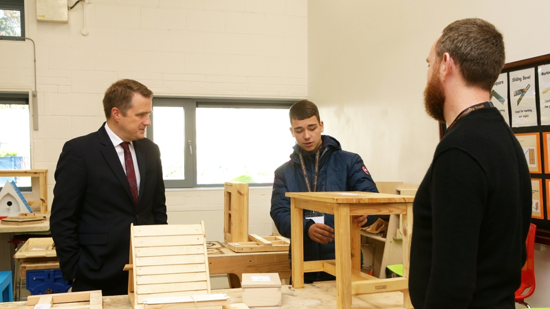 Minister of State James Browne with a participant from the Candle Community Trust Project