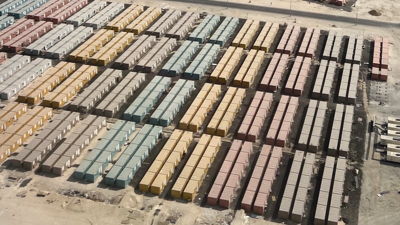 Fan villages purpose-built for the World Cup, that consist largely of tents or mobile homes, pictured last month