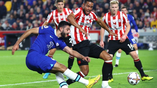 Chelsea's Armando Broja takes a shot on goal