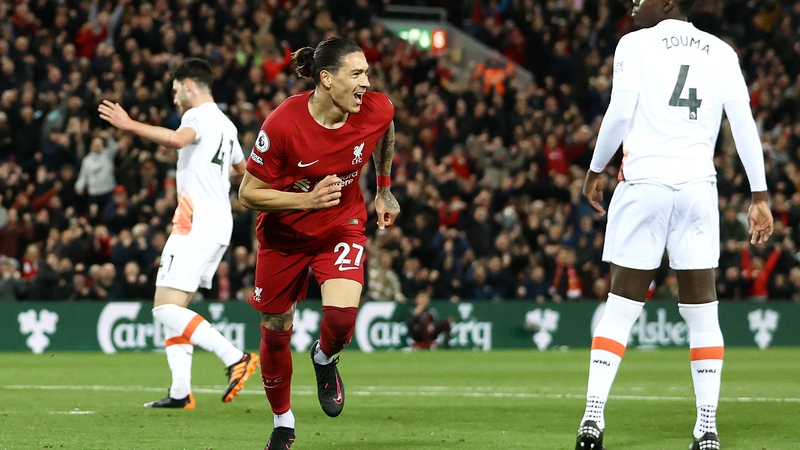 Darwin Nunez of Liverpool celebrates