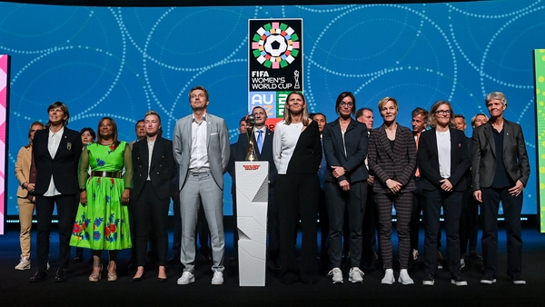 Head coaches and managers, including the Republic of Ireland's Vera Pauw, at the draw in Auckland