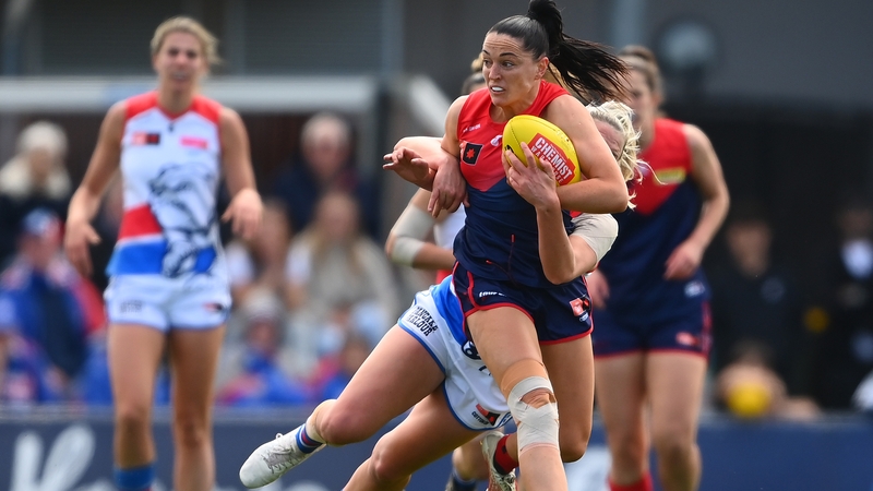 Sinead Goldrick of the Demons in action against the Bulldogs earlier this season