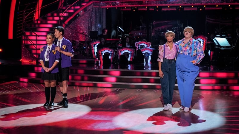 (L-R) Molly Rainford and Carlos Gu and Karen Hauer and Jayde Adams found themselves in the dance-off