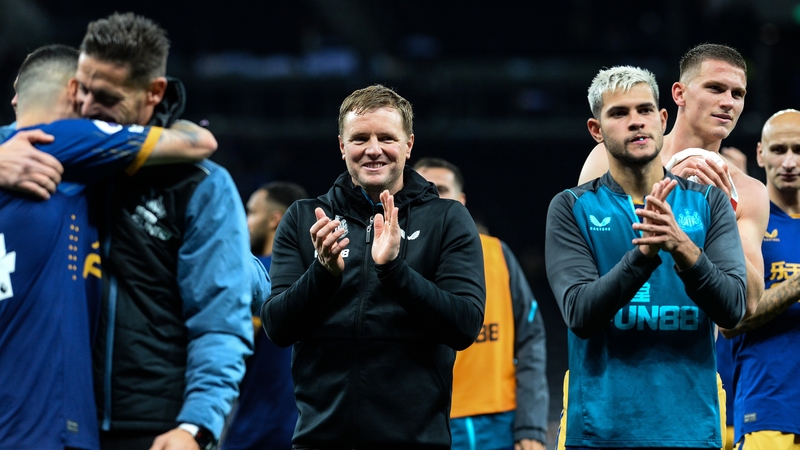Newcastle United manager Eddie Howe celebrates