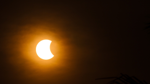 A partial solar eclipse.
