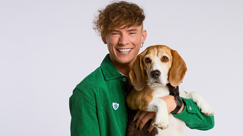 Joel Mawhinney with Blue Peter favourite Henry - "I can't wait to get started" Photo: BBC