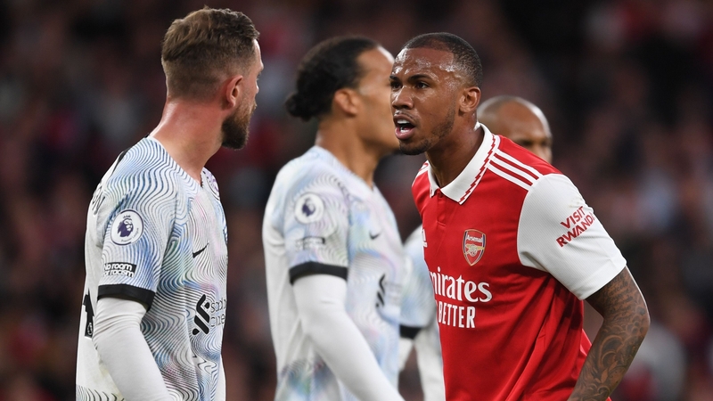 Jordan Henderson and Gabriel exchanged heated words at the Emirates