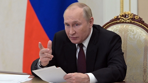 Russian President Vladimir Putin oversaw the exercises from a control room in the Kremlin