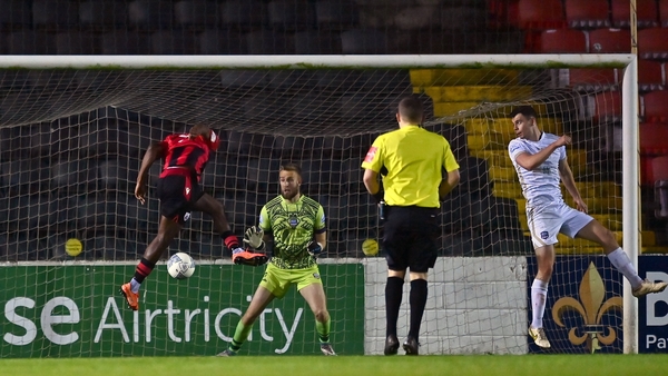 Jordan Adeyemo scores his first goal of the night