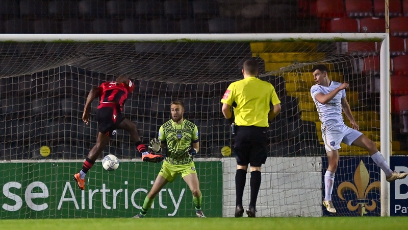 Jordan Adeyemo scores his first goal of the night