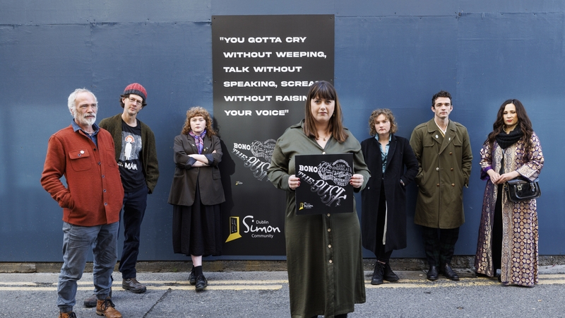 Some of the people behind The Busk album at the launch on Mary Street in Dublin (L-R): Rónán Ó Snodaigh, Manchán Magan, Megan Nic Ruairí, Bettine McMahon, Laura Quirke, Mark Logan and Louise Mulcahy