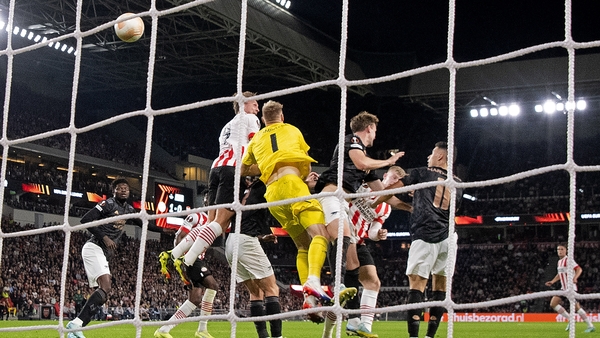 Luuk de Jong scores PSV Eindhoven's second goal