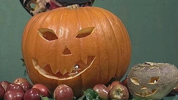 Jack o'lanterns made from pumpkin and turnip (1991)