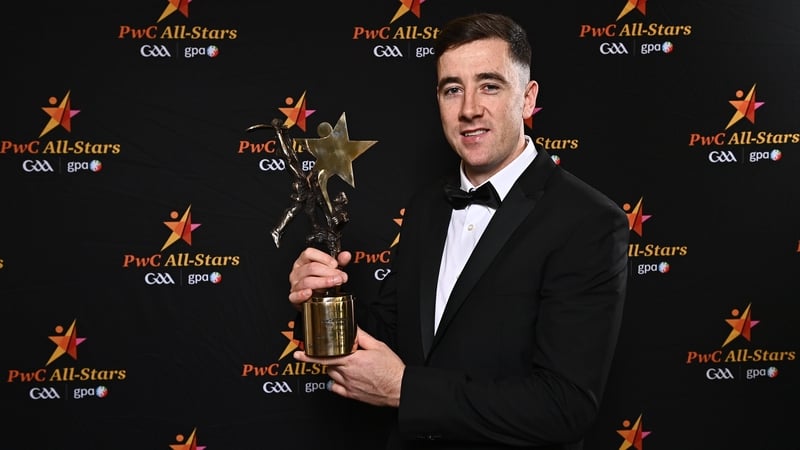 Diarmuid Byrnes of Limerick with his PwC All-Star Hurler of the Year award