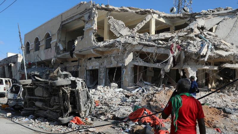 The attack took place at the same busy junction where a truck packed with explosives blew up on 14 October 2017, killing 512 people