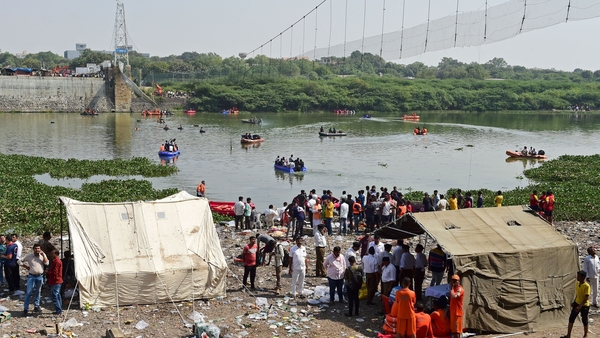 Authorities said nearly 500 people were celebrating the last day of the Diwali festival on and around the bridge