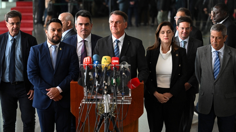Jair Bolsonaro speaking in his first public remarks since Sunday's run-off