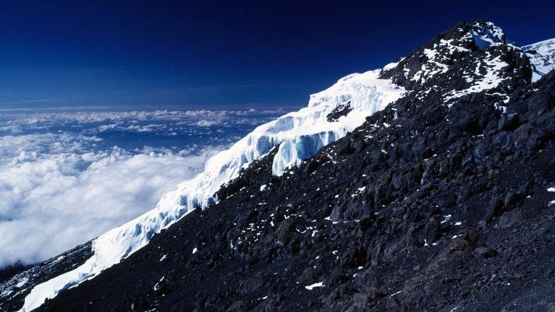 Batzel Glacier in Kilimanjaro National Park in Tanzania