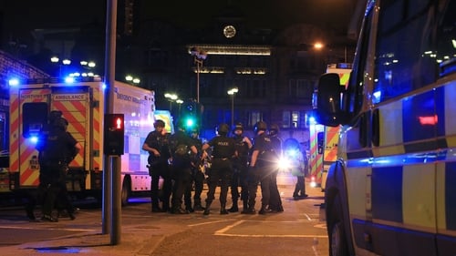 Armed police outside Manchester Arena following an attack in 2017 (File image)