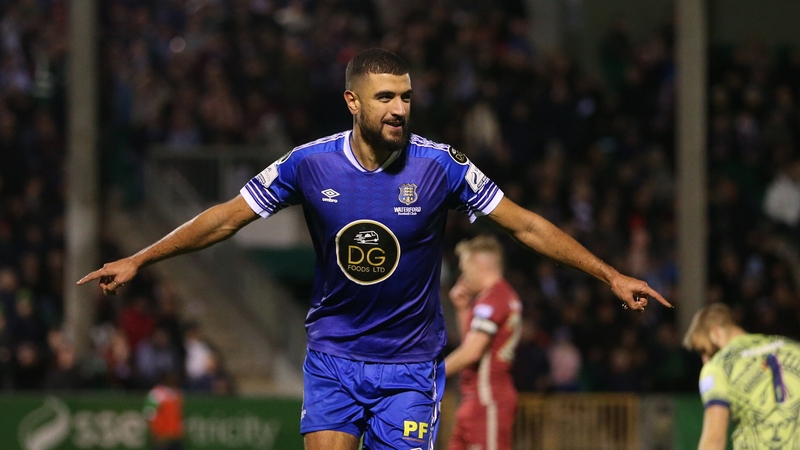 Wassim Aouachria celebrates Waterford's second goal of the night