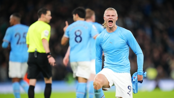 Erling Haaland celebrates his late winner