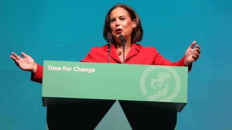 Sinn Féin's leader Mary Lou McDonald at the party's Ard Fheis earlier this month