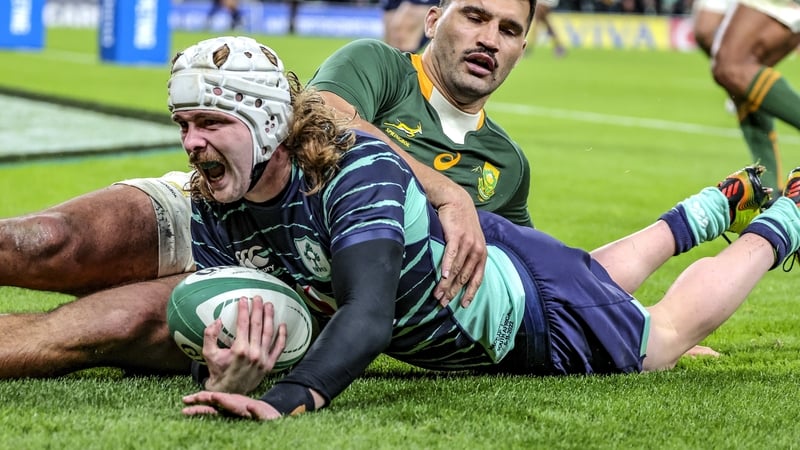 Hansen scored Ireland's second try in the 19-16 win