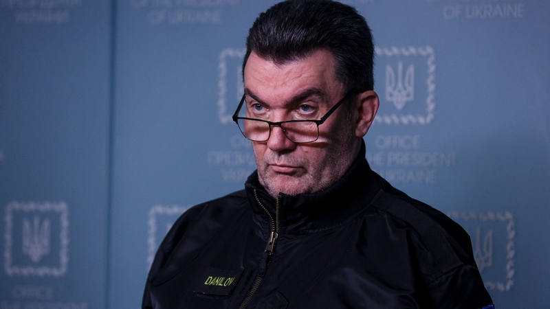 Secretary of the National Security and Defense Council, Oleksiy Danilov during the briefing after the sitting of the Councile in Kyiv today