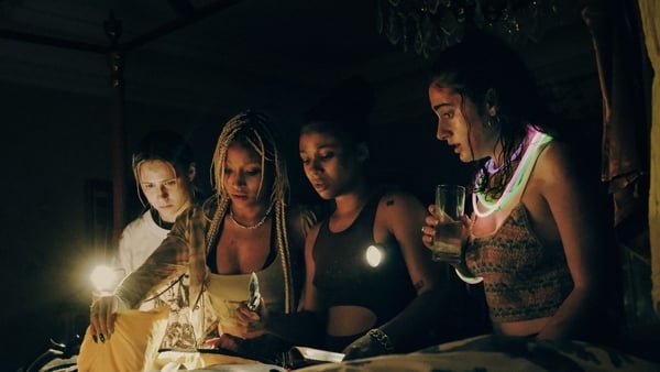 Bodies Bodies Bodies: 'Tension about who has or has not responded to the group chat escalate to confrontations that destabilise the cornerstones of each person's identity.' Photo: Sony Pictures
