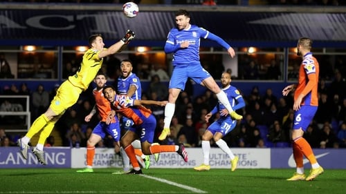 Scott Hogan scores Birmingham City's opening goal against Swansea