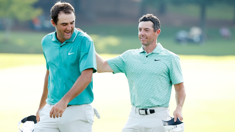 Scottie Scheffler (L) with Rory McIlroy