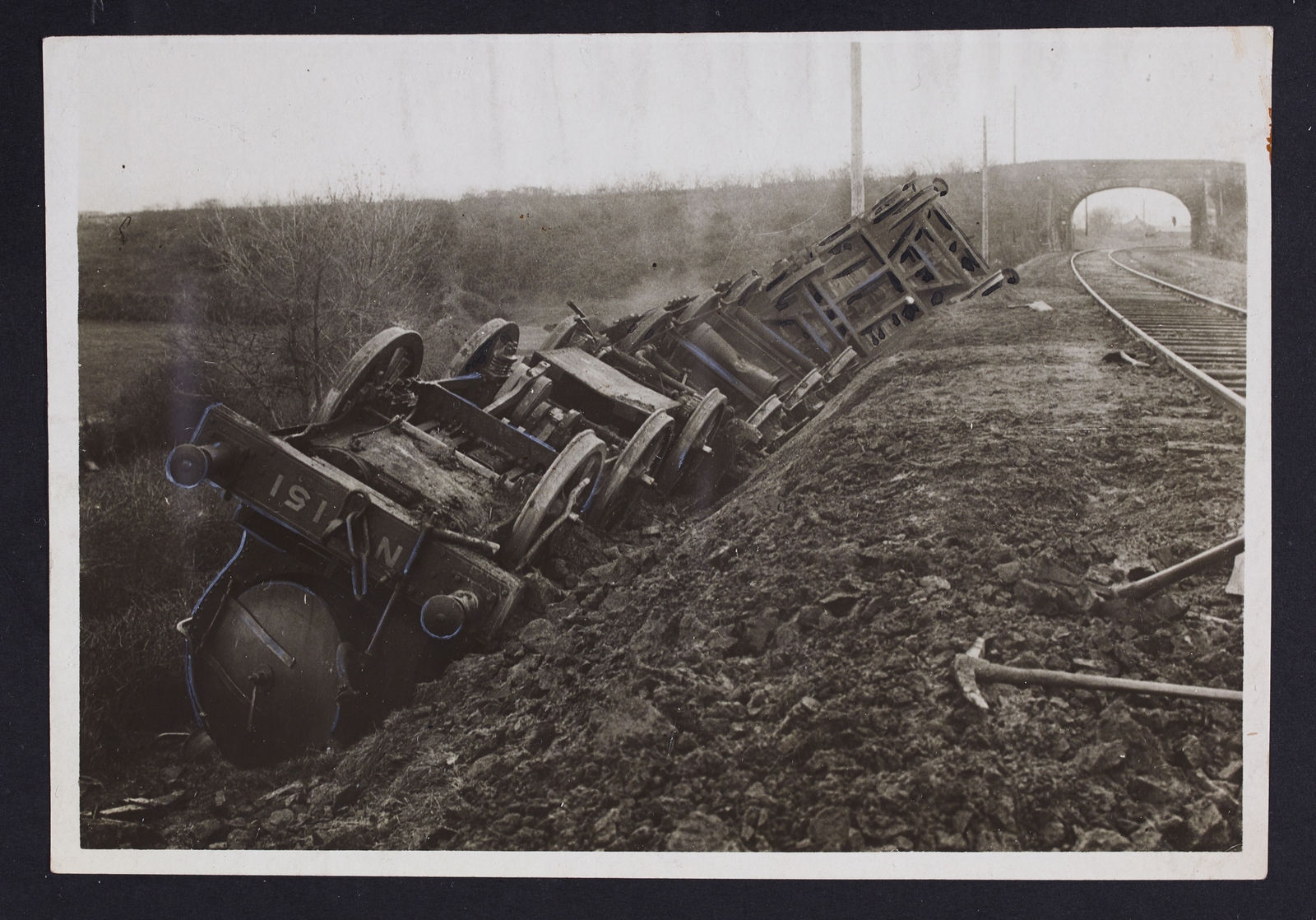 Blown-up bridges, derailed trains, demolished waterworks – by late 1922 the IRA's onslaught against the country's vital infrastructure was the greatest threat to the Free State. Credits: The National Library of Ireland.