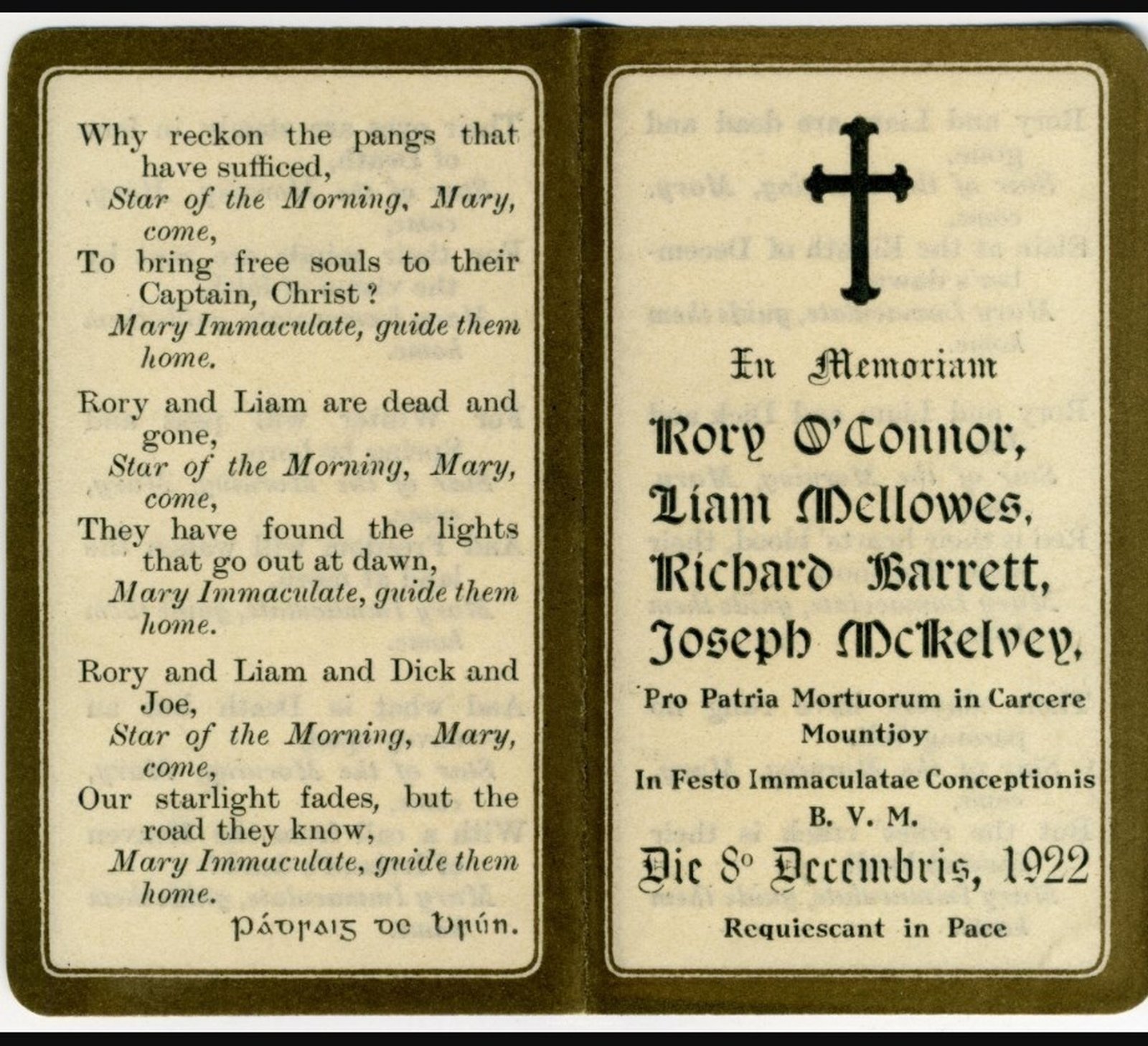 IN MEMORIAM. Credit: Military Archives.