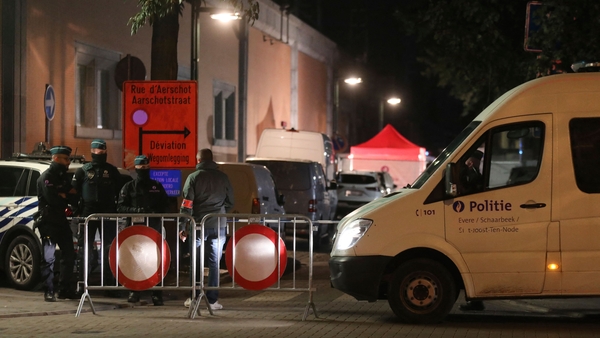Police at the scene of the incident in Brussels