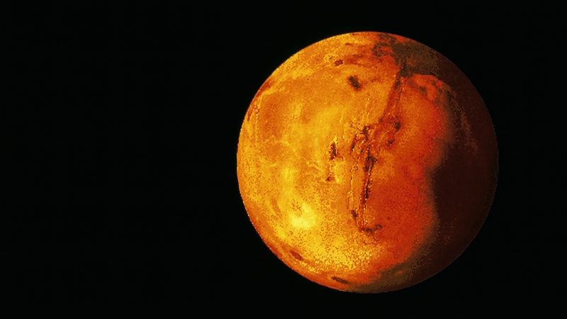 Known as the red planet, Mars will appear next to the full moon tonight