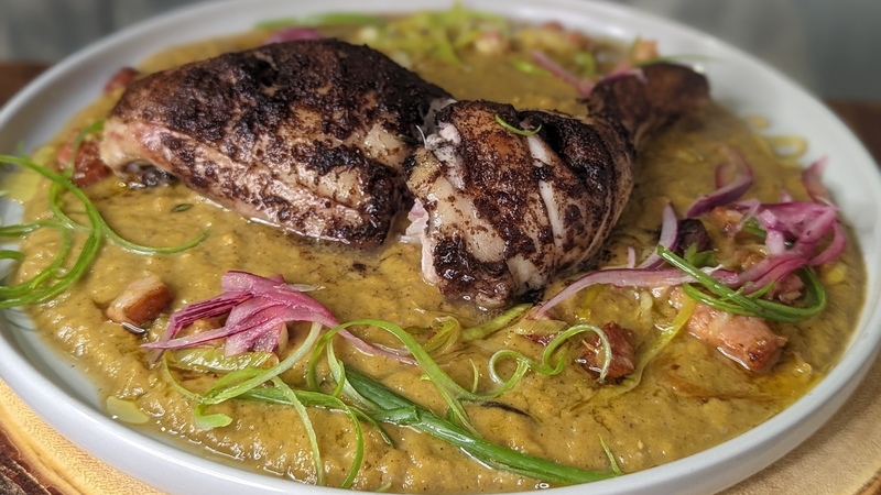 Nico's pimento butter chicken with squash purée