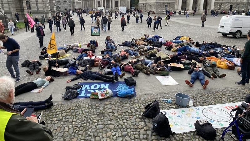 Groups participating include Students from Trinity College, members of Extinction Rebellion and People Before Profit