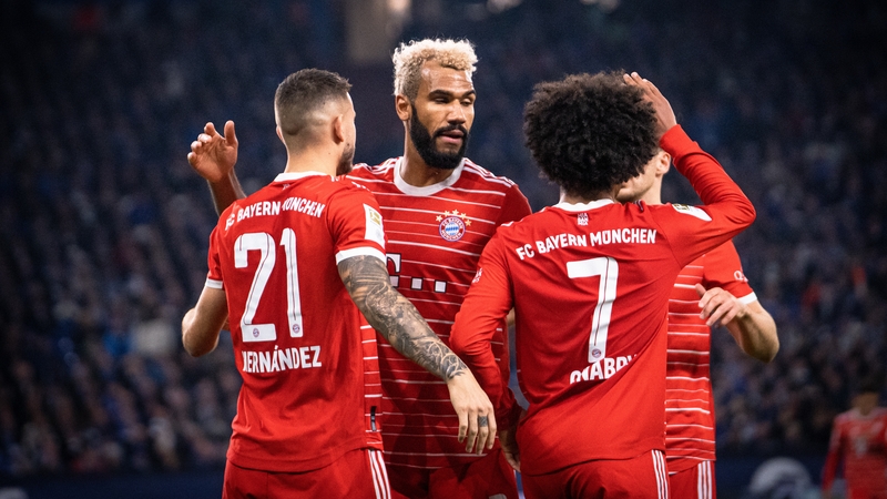 Eric Maxim Choupo-Moting celebrates his goal for Bayern Munich