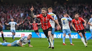 Jamie McGonigle of Derry City celebrates